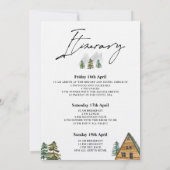 Invitation Week-end dans le bois enterrement de vie de jeune (Dos)