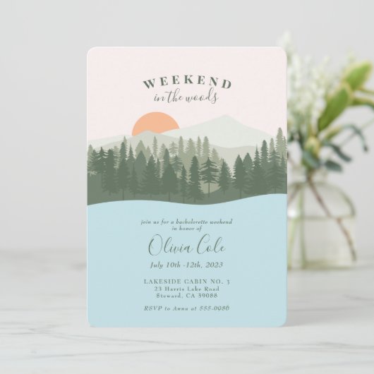 Invitation Week-end dans le Woods Bachelorette (Debout devant)