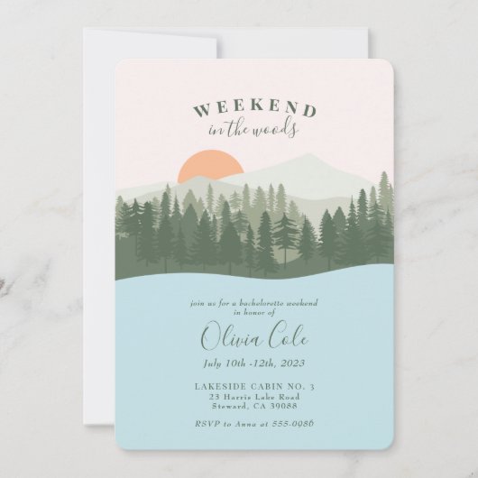 Invitation Week-end dans le Woods Bachelorette (Devant)