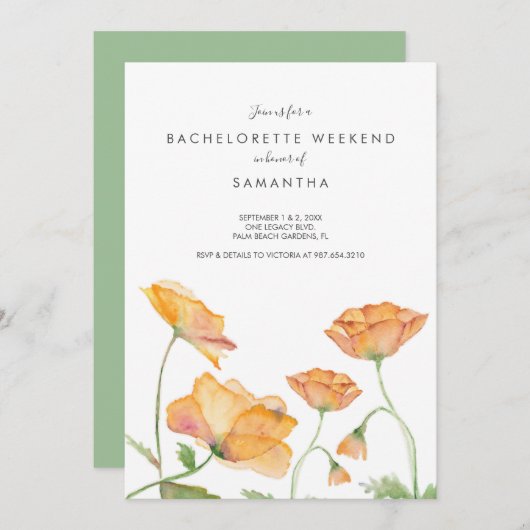 Invitation Week-end dans le Woods Bachelorette Party Invitati (Devant / Derrière)