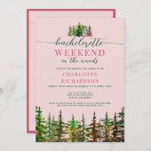 Invitation Week-End Dans Les Bois Dusty Rose Bachelorette Par (Devant / Derrière)
