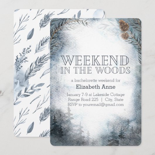 Invitation Week-end dans les bois | Enterrement de vie de jeu (Devant / Derrière)