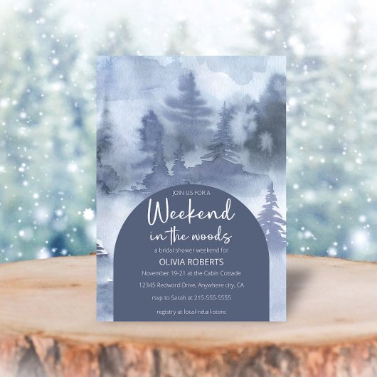 Invitation Week-end dans les bois Fête des mariées forestière