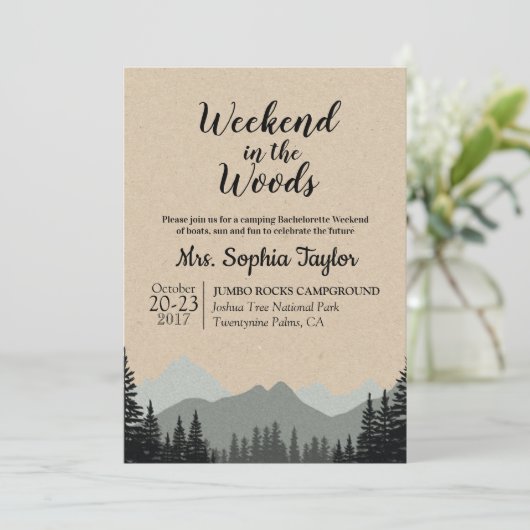 Invitation Week-end dans l'invitation de Woods (Debout devant)