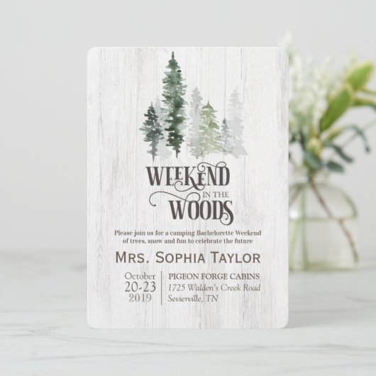 Invitation Week-end dans l'invitation de Woods (Debout devant)