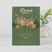 Invitation Week-end d'aventure de célibataire en camping (Debout devant)