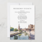 Invitation Week-end de Bachelorette à l'aquarelle à Séville E (Dos)