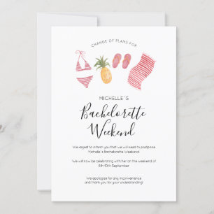 Invitation Week-end de Bachelorette aquarelle Changement de p