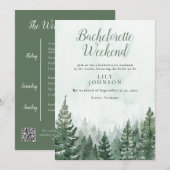 Invitation Week-end de Bachelorette au camp forestier rustiqu (Devant / Derrière)
