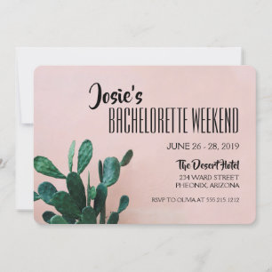 Invitation Week-end de Bachelorette Cactus Rose
