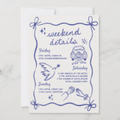 Invitation Week-end de Bachelorette Cowgirl Dessiné à la Main (Dos)