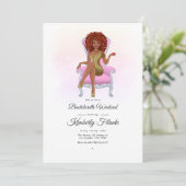 Invitation Week-end de bachelorette de la Reine Afro Américai (Debout devant)