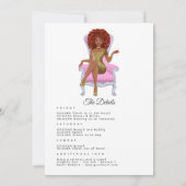 Invitation Week-end de bachelorette de la Reine Afro Américai (Dos)