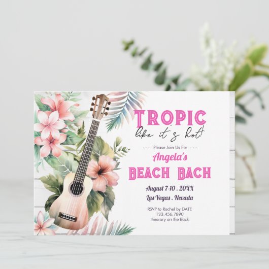 Invitation Week-end de Bachelorette de Plage Tropicale (Debout devant)