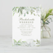 Invitation Week-end de Bachelorette de verdure aquarelle rust (Debout devant)