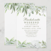 Invitation Week-end de Bachelorette de verdure aquarelle rust (Devant / Derrière)