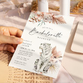 Invitation Week-end de Bachelorette des Tigres de Boho Tropic