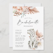 Invitation Week-end de Bachelorette des Tigres de Boho Tropic (Devant)