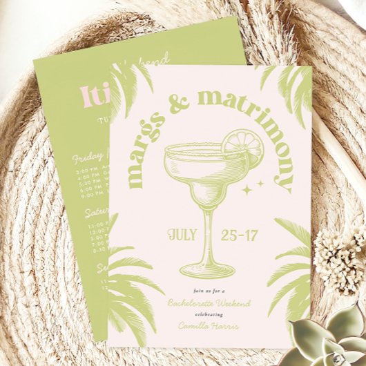 Invitation Week-end de bachelorette d'été tropical