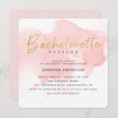 Invitation Week-end de Bachelorette en Or Rosé Moderne (Devant / Derrière)