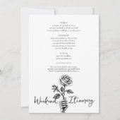 Invitation Week-end de Bachelorette Fleurie Gothique Mariée o (Dos)