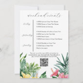 Invitation Week-end de Bachelorette Fleurs Tropicales Aquarel (Dos)