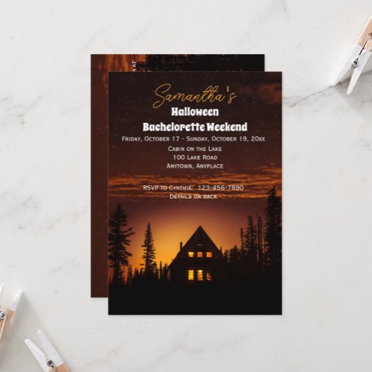 Invitation Week-end de Bachelorette Halloween sur le lac
