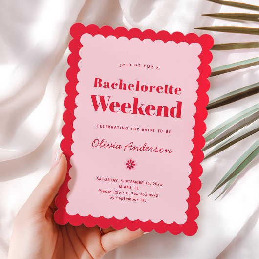 Invitation Week-end de bachelorette Itinéraire