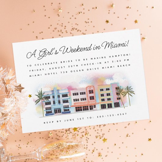 Invitation Week-end de Bachelorette Miami Beach