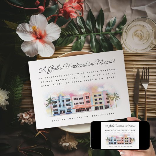 Invitation Week-end de Bachelorette Miami Beach