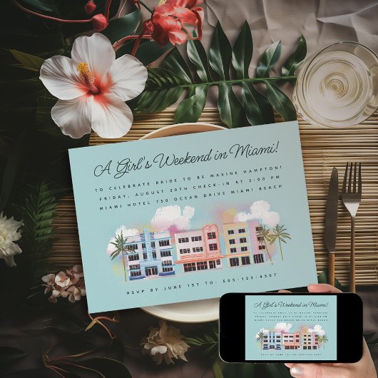 Invitation Week-end de Bachelorette Miami Beach