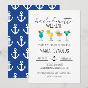Invitation Week-end de Bachelorette Nautique