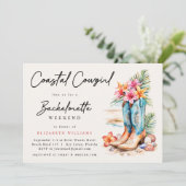 Invitation Week-end de bachelorette plage Cowgirl Côtière (Debout devant)