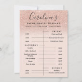Invitation week-end de bachelorette rose de la ligne de parti (Devant)