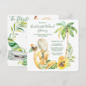 Invitation Week-end de bachelorette sur la plage avec une mar (Devant / Derrière)