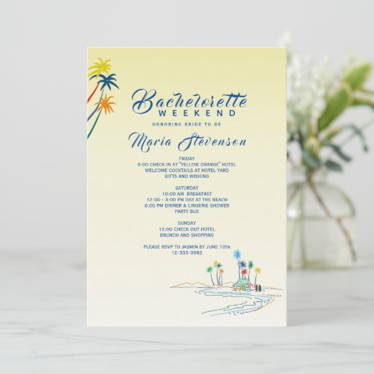 Invitation Week-end de Bachelorette Tropicale (Debout devant)