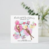 Invitation Week-end de Beach entre filles pour Enterrement de (Debout devant)