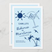 Invitation Week-end de Bikinis et Martinis Bachelorette (Devant / Derrière)