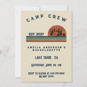 Invitation Week-end de camping personnalisé pour enterrement 