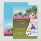Invitation Week-end de célibataire au bord de la piscine pour (Devant / Derrière)