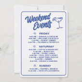 Invitation Week-end de célibataire Bash Blue Plage Dessinée à (Dos)