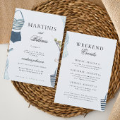 Invitation Week-end de célibataire Blue Hen Bikinis & Martini