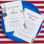 Invitation Week-end de célibataire Blue Hen Bikinis & Martini