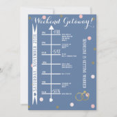 Invitation Week-end de célibataire Confetti Or Rose Fête de d (Devant)