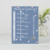 Invitation Week-end de célibataire Confetti Or Rose Fête de d (Debout devant)