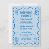 Invitation Week-end de célibataire Cowgirl Disco Bleue Rodeo (Dos)