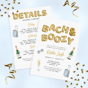 Invitation Week-end de célibataire de Bach et Boozy