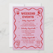 Invitation Week-end de célibataire de Rodéo Cowgirl Disco (Dos)