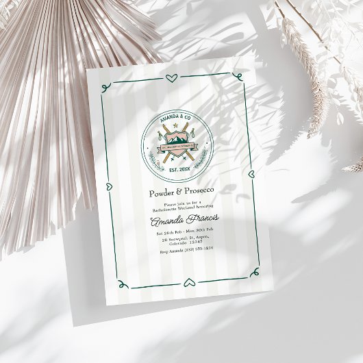 Invitation Week-end de célibataire de ski Powder & Prosecco