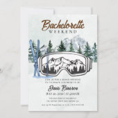 Invitation week-end de célibataire en aquarelle skiant (Devant)
